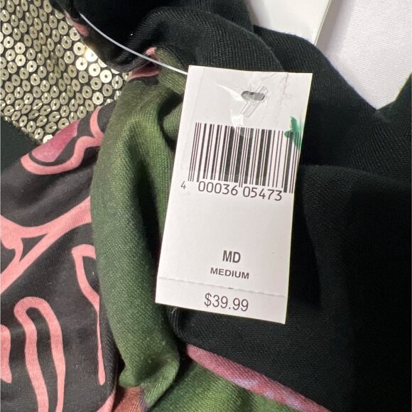 Disney Alice In Wonderland Cold-Shoulder Multicolor Top Adult Size Medium - Picture 6 of 7